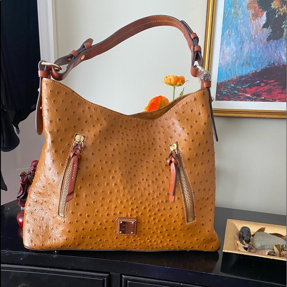 NWOT Dooney & Bourke Ostrich Camel Bag